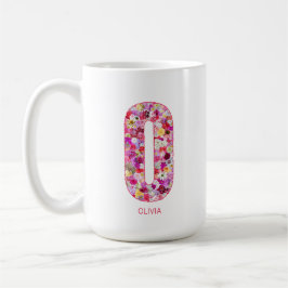 Personalized Initial | Floral Letter O Monogram  Kaffeetasse