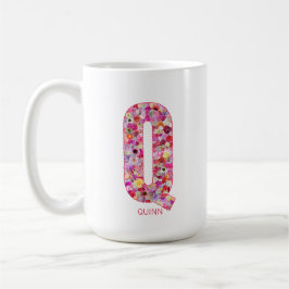 Personalized Initial | Floral Letter Q Monogram  Kaffeetasse