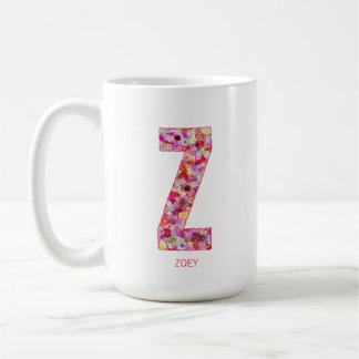 Personalized Initial | Floral Letter Z Monogram  Kaffeetasse