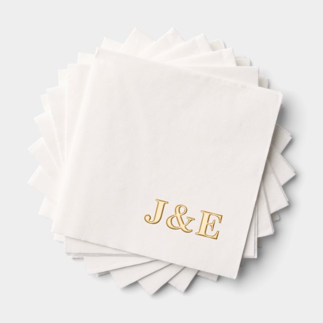 Personalized Initials Monogram Wedding Reception Servietten Mit Folie (Insitu (Gestapelt))