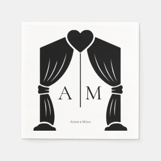personalized initials wedding napkins elegant simp serviette