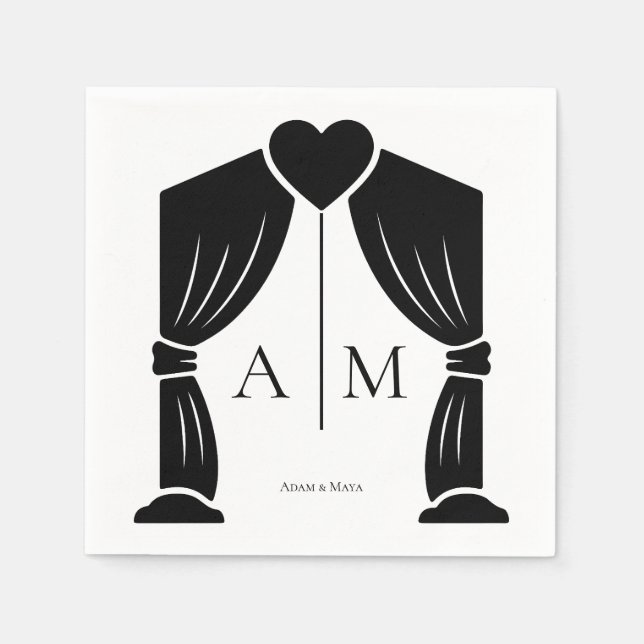 personalized initials wedding napkins elegant simp serviette (Vorderseite)