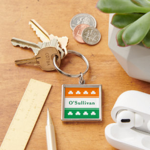 Personalized Irish Name Ireland Flag Colors Schlüsselanhänger