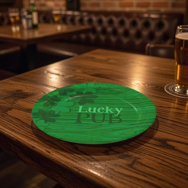 Personalized Irish Shamrock Lucky Pub Paper Plates Pappteller (Von Creator hochgeladen)