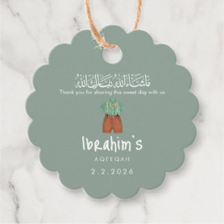 Personalized Islamic Aqiqah Baby Boy Round Gift Geschenkanhänger