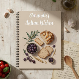 Personalized Italian Kitchen Rustic Bread & Recipe Notizbuch