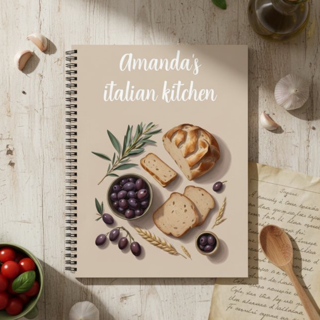 Personalized Italian Kitchen Rustic Bread & Recipe Notizbuch (Von Creator hochgeladen)