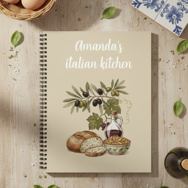 Personalized Italian Kitchen Rustic Bread  Recipe Notizbuch (Von Creator hochgeladen)