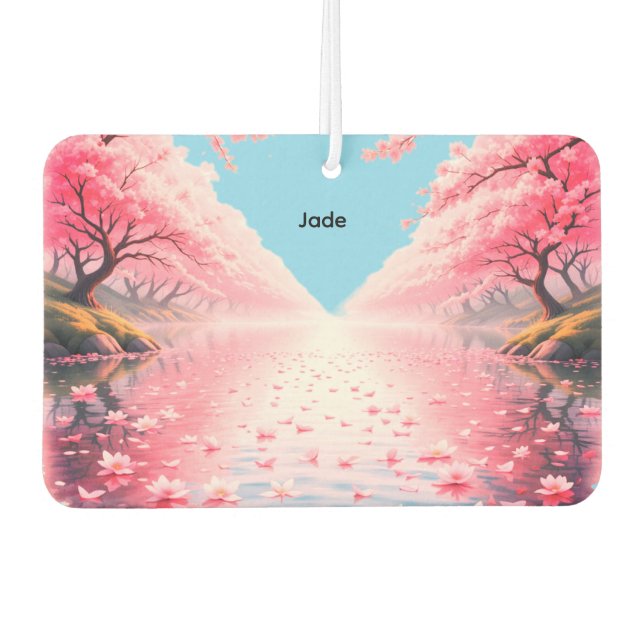 Personalized "Jade" Cherry Blossom Air Freshener Autolufterfrischer (Vorderseite)