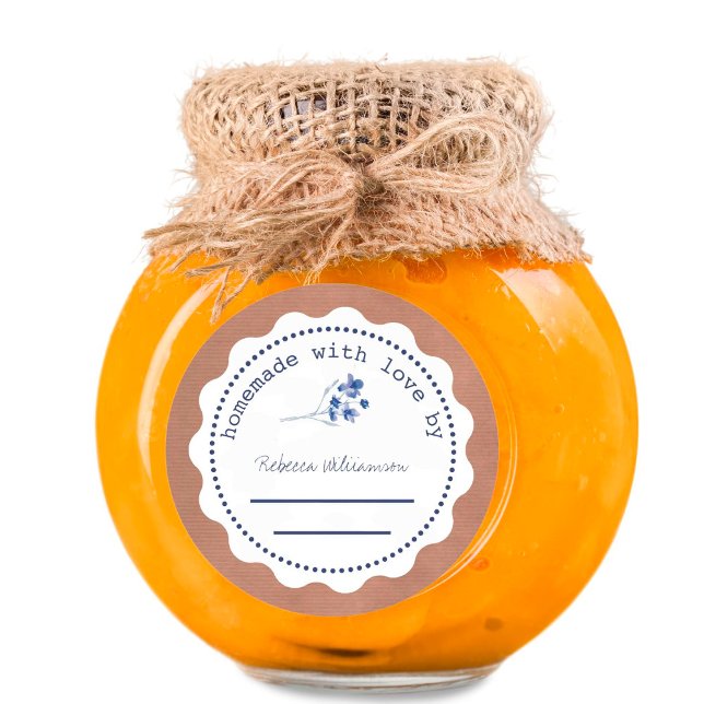 Personalized Jam Canning | Homemade  with love Runder Aufkleber (Von Creator hochgeladen)
