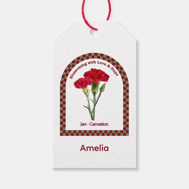 Personalized January Birth Month Flower  Geschenkanhänger (Vorderseite)