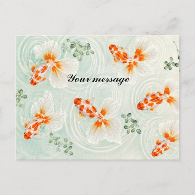 Personalized Japanese Goldfish Postcard | Custom M Postkarte (Vorderseite)