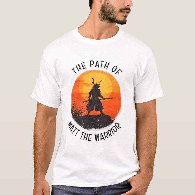 Personalized Japanese Martial Arts Samurai Warrior T-Shirt (Vorderseite)