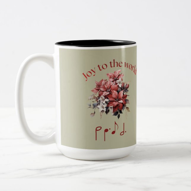 Personalized "Joy To The World" Hymn Zweifarbige Tasse (Links)