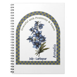 Personalized July Birth Month Flower Notebook Notizblock