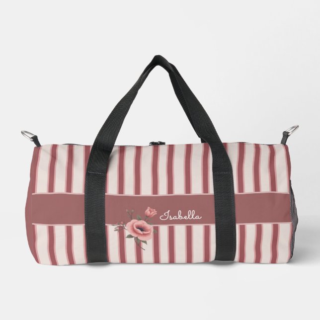 Personalized June Birth Flower Duffle Bag (Vorderseite)