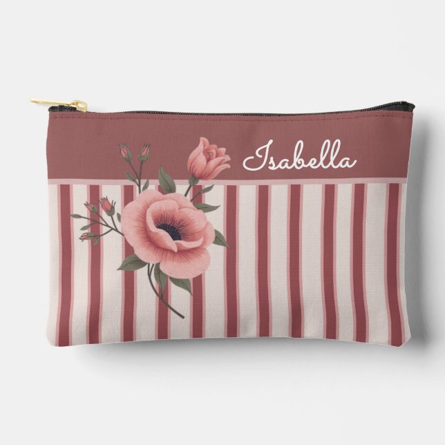 Personalized June Birth Flower Zubehörtasche (Vorderseite)