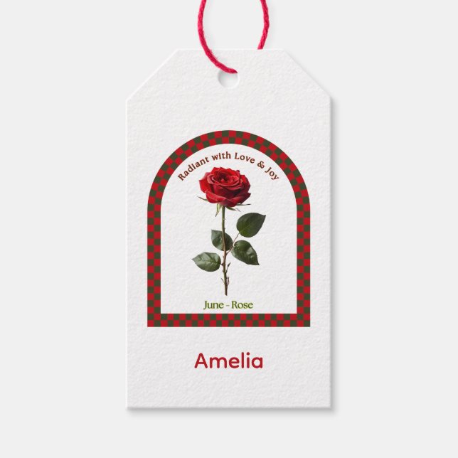 Personalized June Birth Month Flower Geschenkanhänger (Vorderseite)