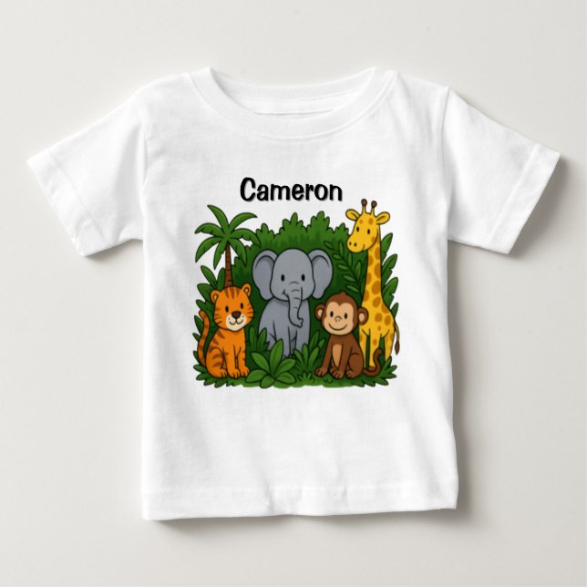Personalized Jungle Animal Design  Baby T-shirt (Vorderseite)