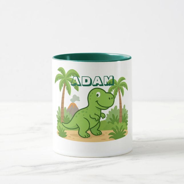 Personalized Jungle Dinosaur Mug for Kids Tasse (Zentrum)