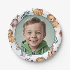 Personalized Jungle Safari Animal Border Photo Pappteller