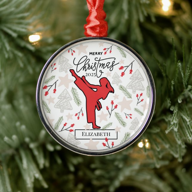 Personalized Karate Christmas Ornament for Her (Baum)