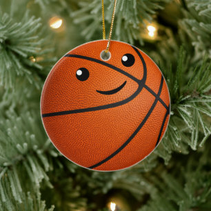 Personalized Kawaii Girls Basketball Keramik Ornament