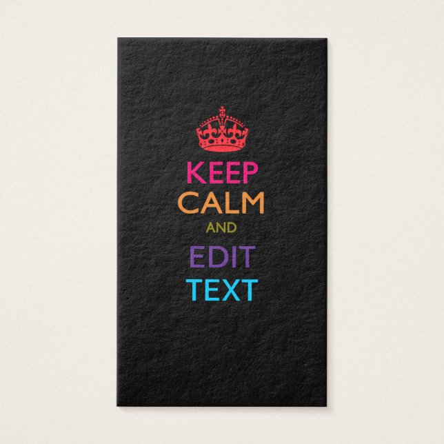 Personalized KEEP CALM AND Edit Text Multicolored (Vorderseite)