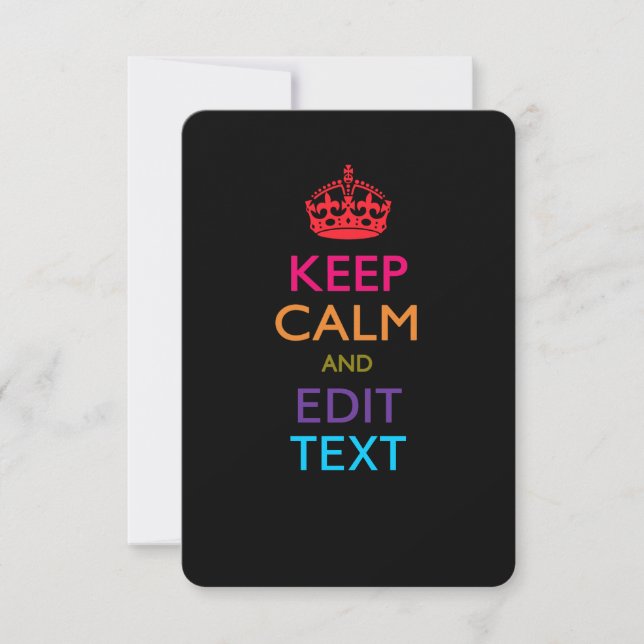 Personalized KEEP CALM AND Edit Text Multicolored (Vorderseite)