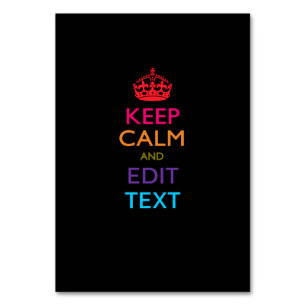 Personalized KEEP CALM AND Edit Text Multicolored Tischnummer