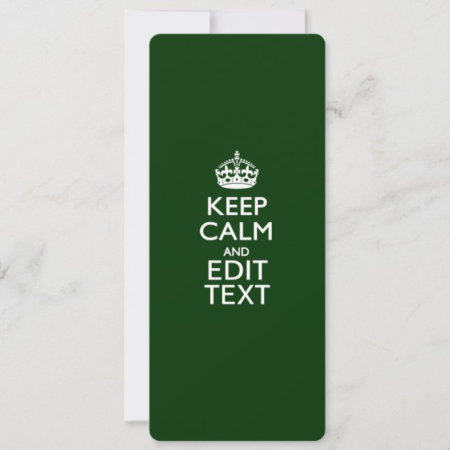 Personalized Keep Calm And Your Text Green Decor (Vorderseite)