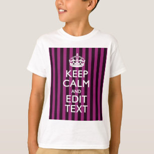 Personalized KEEP CALM and Your Text on Pink T-Shirt