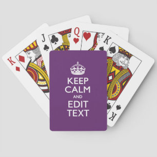 Personalized KEEP CALM AND Your Text on Purple Spielkarten