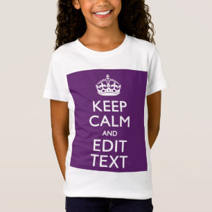 Personalized KEEP CALM AND Your Text on Purple T-Shirt