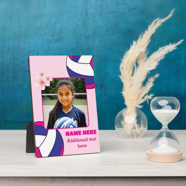 Personalized Kid Photo Girl Volleyball Fotoplatte (Seite)