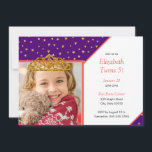Personalized Kid Photo Happy Birthday Gold Crown Einladung<br><div class="desc">Celebrate your little one's birthday with a royal custom purple invitation card that features an elegant background of gold shimmery stars. Personalize this bright design with a photo of your young birthday girl, complete with a beautiful gold princess or queen crown. Add a special touch with your personalized event details....</div>