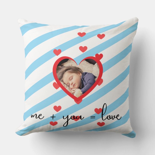 Personalized Kid Photo  – Me + You = Love Kissen (Vorderseite)