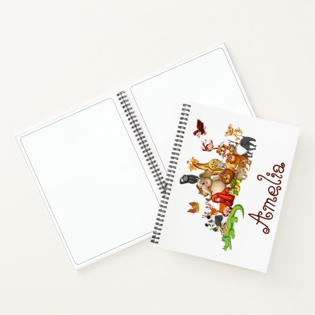 Personalized Kid's animals Sketch Notizbuch (Innenseite)