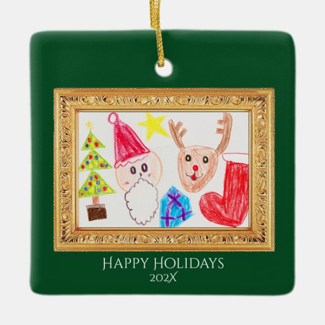 Personalized Kids Art & Photo Christmas Ornament (Vorderseite)