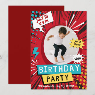 Personalized Kids Birthday Invitation with Photo  Einladung