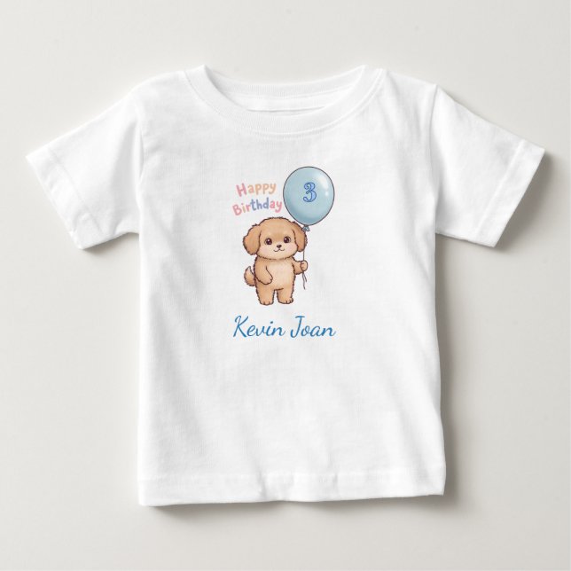 Personalized Kids Birthday T-Shirt, Custom Name Baby T-shirt (Vorderseite)