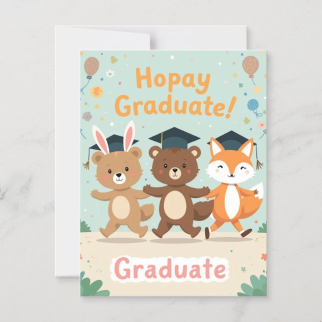 Personalized Kids Graduation Card Magneteinladung (Vorderseite)