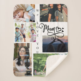 Personalized Kids Photo Blanket for Mum Sherpadecke