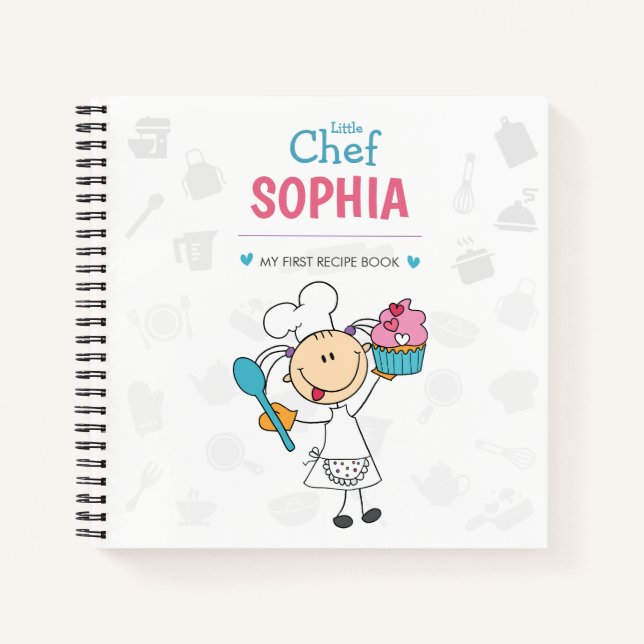 Personalized Kids Recipe Notebook – Little Chef Notizbuch (Vorderseite)
