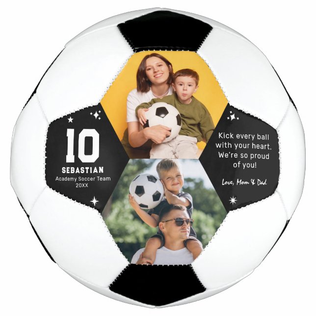 Personalized Kids Soccer Photo and Custom Message Fußball (Vorderseite)