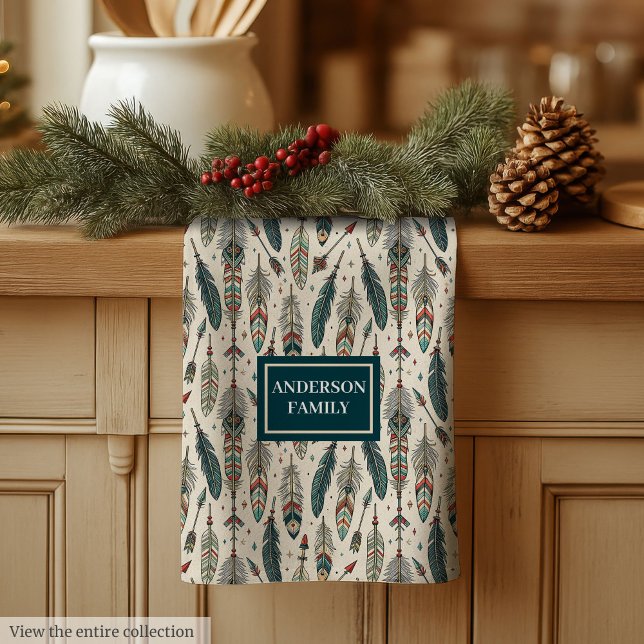 Personalized Kitchen Towel Ethnic Chic Vibe Geschirrtuch (Personalized Kitchen Towel Ethnic Chic Vibe)