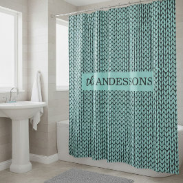 Personalized Knit Pattern Shower Curtain Duschvorhang