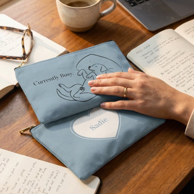 Personalized Labrador Pouch Ice Blue Dog Mom Gift Zubehörtasche (Von Creator hochgeladen)