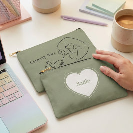 Personalized Labrador Pouch Sage Green Dog Mom Bag Zubehörtasche