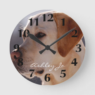Personalized Labrador Retriever Wall Clock Runde Wanduhr